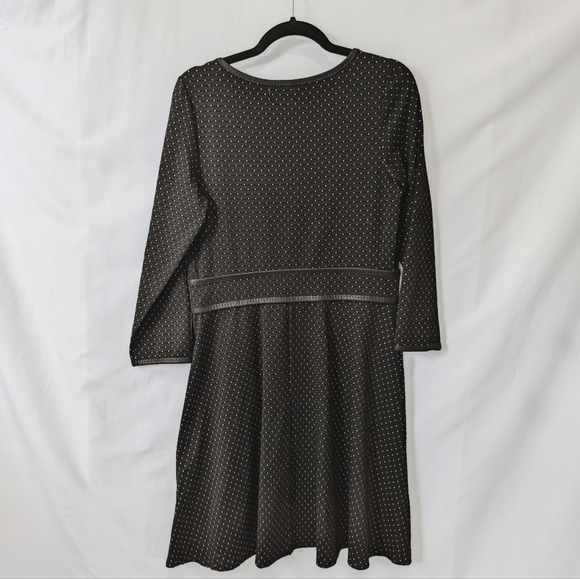 NWT Max Studio Women's A line Polka Dot Dress, Black White, Sz Large - Picture 2 of 11